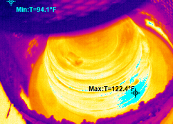 Gear style coupling with hot spot 