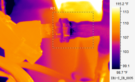 IR Image of air line fitting